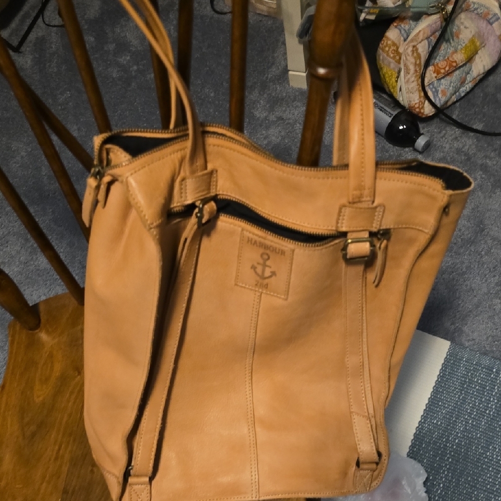 Tan Leather Tote Bag